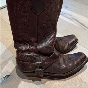 VINTAGE Brown leather MOTO/cowboy boots